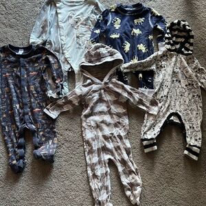 Assorted Kids Button Footies Set of 5